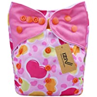 iZiv(TM) Recién Nacido Orgánico con 1 Inserte Grueso Infantil Impermeable-Ajustable-Reutilizable-Lavable Pañal de Tela…